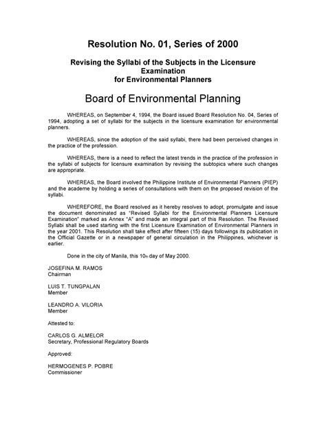 Board of Environmental Planning.